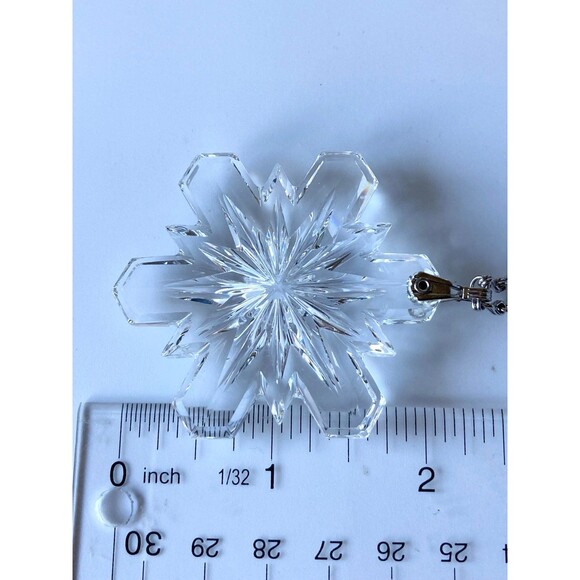 Designer Les Bernard crystal Christmas snowflake Pendant Necklace - Picture 4 of 5